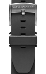 FKM Rubber 22mm Watch Strap - Black - Rose Gold Buckle -
