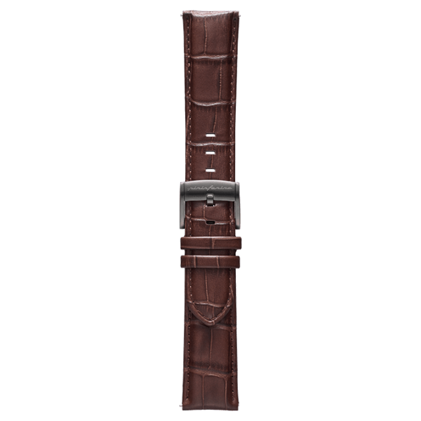 Genuine Italian Leather 22mm Dress Watch Strap – Dark Brown -
