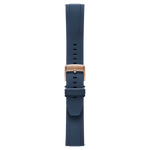 Pininfarina FKM Rubber 22mm Watch Strap - Dark Blue - Rose Gold Buckle -