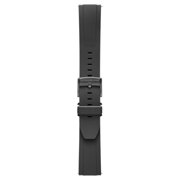 FKM Rubber 22mm Watch Strap - Black -