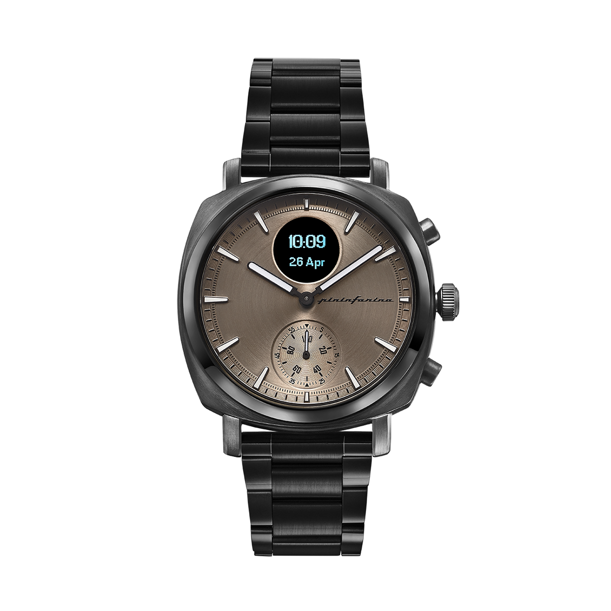 Pininfarina SENSO – Dark grey case, brown dial and brown strap – Dark grey metal band