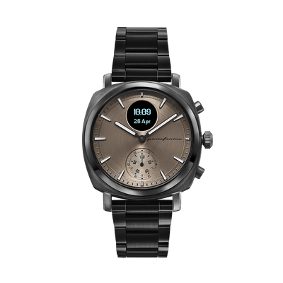 Pininfarina SENSO – Dark grey case, brown dial and brown strap – Dark grey metal band