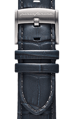 Genuine Italian Leather 22mm Dress Watch Strap – Dark Grey - Rose Gold Buckle -