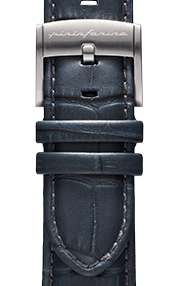 Genuine Italian Leather 22mm Dress Watch Strap – Dark Grey - Rose Gold Buckle -