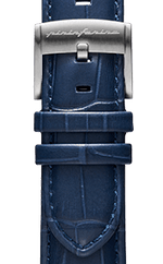 Genuine Italian Leather 22mm Dress Watch Strap – Dark Blue - Rose Gold Buckle -