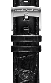 Genuine Italian Leather 22mm Dress Watch Strap – Black - Rose Gold Buckle -