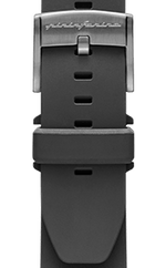 FKM Rubber 22mm Watch Strap - Black - Rose Gold Buckle -