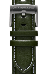 Genuine Italian Leather 22mm Watch Strap – Green - Rose Gold Buckle -