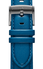 Genuine Italian Leather 22mm Watch Strap – Blue - Rose Gold Buckle -