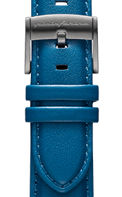 Genuine Italian Leather 22mm Watch Strap – Blue - Rose Gold Buckle -