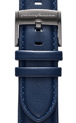 Genuine Italian Leather 22mm Watch Strap – Dark Blue - Rose Gold Buckle -