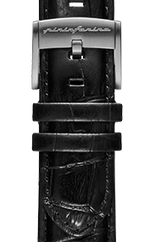 PININFARINA GENUINE ITALIAN LEATHER 22MM WATCH STRAP – Dressy Black WITH STEEL BUCKLE - Pininfarina Hybrid Watches