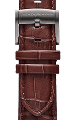 Genuine Italian Leather 22mm Dress Watch Strap – Dark Brown - Rose Gold Buckle -