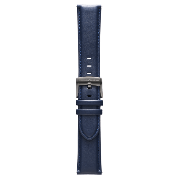 Genuine Italian Leather 22mm Watch Strap – Dark Blue -