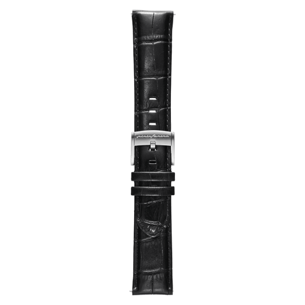 Genuine Italian Leather 22mm Dress Watch Strap – Black -