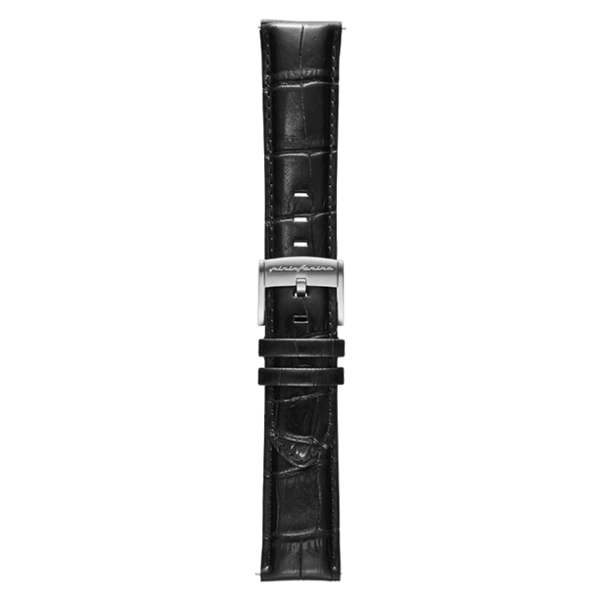 Genuine Italian Leather 22mm Dress Watch Strap – Black -