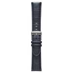 Genuine Italian Leather 22mm Dress Watch Strap - Dark Grey -