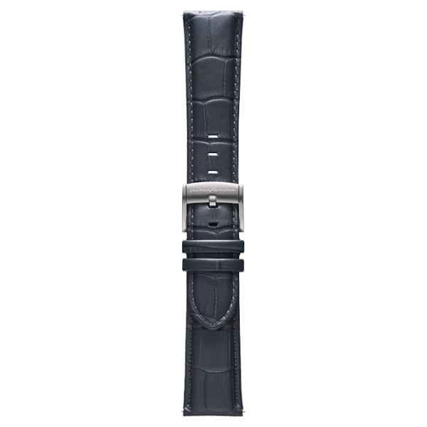 Genuine Italian Leather 22mm Dress Watch Strap - Dark Grey