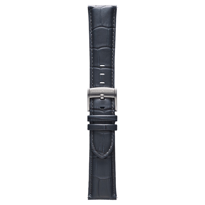 Genuine Italian Leather 22mm Dress Watch Strap - Dark Grey -