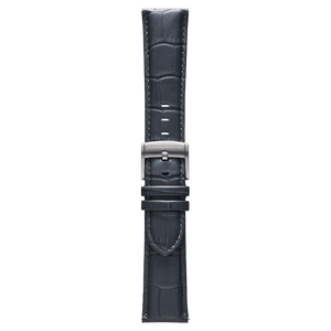 Genuine Italian Leather 22mm Dress Watch Strap - Dark Grey