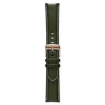 Pininfarina Genuine Italian Leather 22mm Watch Strap – Green - Rose Gold Buckle -